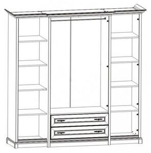 Гардероб Kentuki - 227.5 x 225 x 61 cm, алпийско бяло