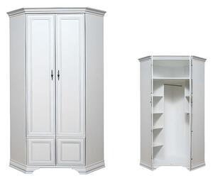 Ъглов гардероб Kentuki SZFN2D - 97.5 x 97.5 x 225 cm, алпийско бяло
