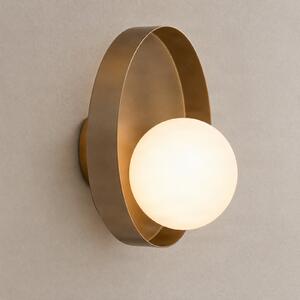EMIBIG LIGHTING Стена лампа Kido K1, бежова, стомана/стъкло, Ø 20 cm, Затъмняване, Бежов, Дневна/трапезария, Метал, Модерен