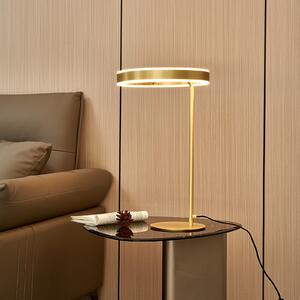 Lucande LED настолна лампа Yekta, цвят месинг, 59 cm, с възможност за димиране, Затъмняване, Злато / месинг, Дневна/трапезария, Метал, Дизайн