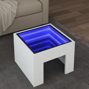 Sonata H Маса за кафе с Infinity LED, бяла, 40x40x30 см