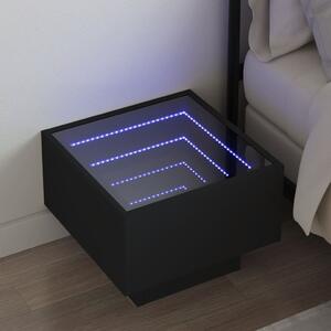 Sonata H Нощна масичка с Infinity LED черна 40x40x30 см