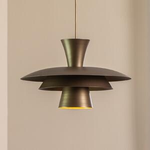 Luminex Висяща лампа Plato, титанов цвят, метал, Ø 38 cm, E27, Затъмняване, Сив, Дневна/трапезария, Метал, Модерен