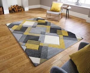 Килим Нимбус Сив/Жълт Охра 160X230 см, Flair Rugs