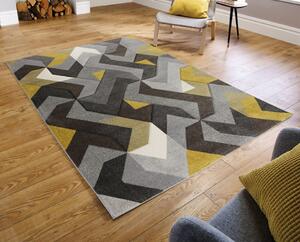 Килим Aurora Сив/Жълт Охра 120X170 см, Flair Rugs
