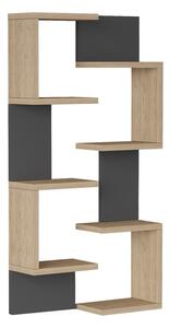Raft de perete Pomar, Pako World, Antracit-Natural, 47x14x92 cm
