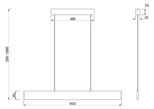 Maytoni P010PL-L23G3K - LED Пендел STEP LED/23W/230V 3000K 91 см златист