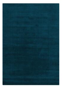 Тъмносин ръчно изработен вълнен килим 160x230 cm Textured Wool Border – Flair Rugs