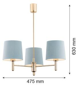 Brilagi - Полилей на тръба MONTE 3xE27/60W/230V син/златист