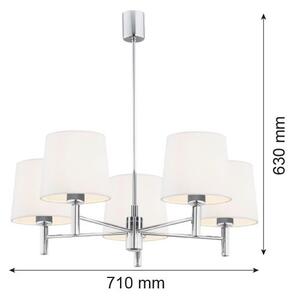 BRILAGI - Полилей с прът MONTE 5xE27/60W/230V кремав/лъскав хром