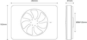 Fresh Вентилатор Intellivent ф100-120мм, цвят Бял, 134м3/ч, 5.5W, 21dB - V197276