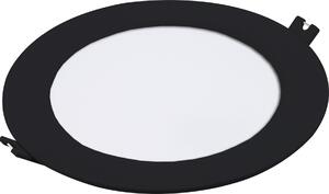 Shaun2, indoor round recessed lamp, black plastic lamp with white plastic shade, 12W, with shade: 800lm, without shade: 1200lm