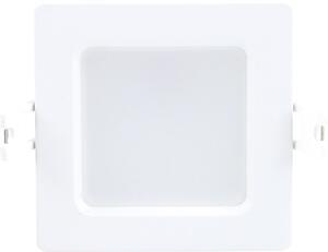 Shaun2, indoor square white plastic recessed lamp, 3W, with shade: 210lm, without shade: 330lm, 3000K, 9x9cm, H2,8cm (distance f