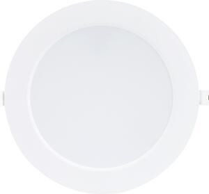 RABALUX Shaun2, indoor round white plastic recessed lamp, 18W, with shade: 1220lm, without shade: 1800lm, 3000K, D22cm, H2,8cm (