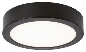 Shaun2, indoor round surface mounted lamp, black plastic lamp with white plastic shade, 15W, with shade: 1450lm, without shade: