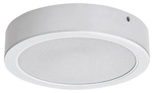 Shaun2, indoor round white plastic surface mounted lamp, 7W, with shade: 670lm, without shade: 740lm, 3000K, D12cm, H3,3cm, IP20