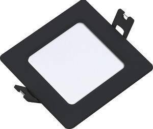 Shaun2, indoor square recessed lamp, black plastic lamp with white plastic shade, 3W, with shade: 200lm, without shade: 330lm, 3