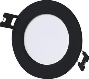 RABALUX Shaun2, indoor round recessed lamp, black plastic lamp with white plastic shade, 3W, with shade: 200lm, without shade: 3