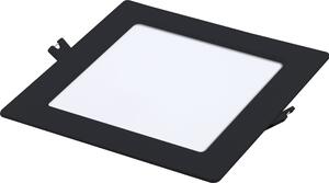 Shaun2, indoor square recessed lamp, black plastic lamp with white plastic shade, 12W, with shade: 810lm, without shade: 1200lm