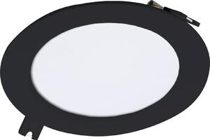 RABALUX Shaun2, indoor round recessed lamp, black plastic lamp with white plastic shade, 6W, with shade: 450lm, without shade: 6