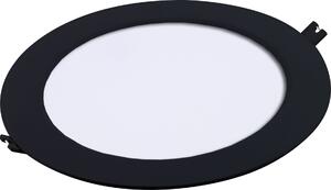 RABALUX Shaun2, indoor round recessed lamp, black plastic lamp with white plastic shade, 18W, with shade: 1200lm, without shade: