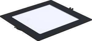 Shaun2, indoor square recessed lamp, black plastic lamp with white plastic shade, 18W, with shade: 1350lm, without shade: 1800lm