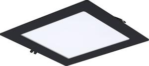 RABALUX Shaun2, indoor square recessed lamp, black plastic lamp with white plastic shade, 18W, with shade: 1200lm, without shade