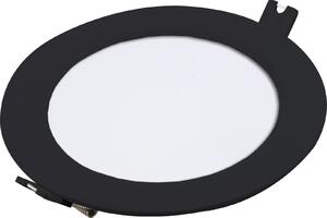 RABALUX Shaun2, indoor round recessed lamp, black plastic lamp with white plastic shade, 6W, with shade: 420lm, without shade: 6