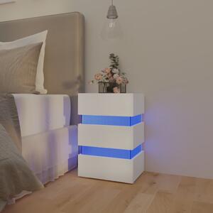 Sonata H Нощно шкафче с LED, бяло, 45x35x67 см, инженерно дърво