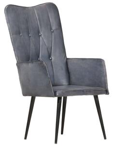 Sonata H Wingback стол, сив, естествена кожа