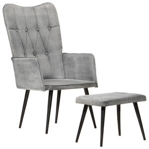 Sonata H Wingback стол с табуретка, сив, винтидж, канава