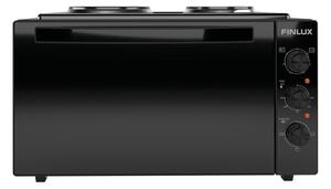 Мини готварска печка Finlux FMC-4555GL, 45л. обем, 2 нагревателни зони, 1600W, емайлирано покритие, черна