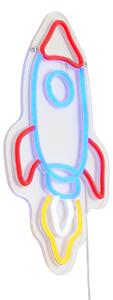 Неонова стенна лампа многоцветна с LED - Rocket