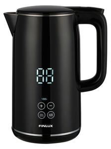 Електрическа кана Finlux FK-17333 BD, вместимост 1.7 l, въртене на 360°, двойни стени, 1850W, черна