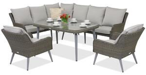 Градински мебели Bilbao Comida 7 Garden Point сив