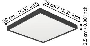 Eglo 901305-LED Плафон FUEVA LED/17,5W/230V 2700/4000/6500K 39x39cm черен