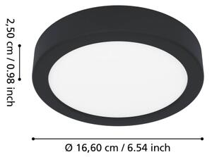 Eglo 901324 - LED таванно осветително тяло за баня FUEVA LED/7,5W/230V Ø16,6cm IP44 черно