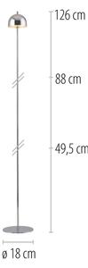 Schöner Wohnen 19245-17 - Димируема LED подова лампа BELLIS LED/2,5W/5V IP54 хром