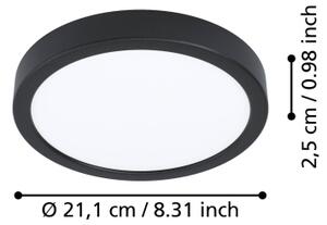 Eglo 901298-LED Таванен плафон FUEVA LED/11,5W/230V 2700/4000/6500K диаметър 21,1 см, черен