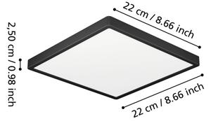 Eglo 901329 - LED таванно осветително тяло за баня FUEVA LED/10,5W/230V 22x22cm IP44 черен