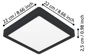 Eglo 901303-LED Таванно осветително тяло FUEVA LED/10,5W/230V 2700/4000/6500K 22x22см черно