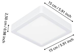 Eglo 901335 - LED таванно осветително тяло за баня FUEVA LED/7W/230V 15x15 cm IP44 бяло