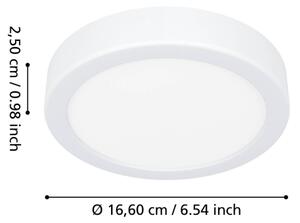 Eglo 901332 - LED таванно осветително тяло за баня FUEVA LED/7,5W/230V Ø 16,6 cm IP44 бяло