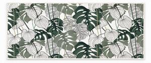 Бяло-зелен килим подходящ за пране 80x150 cm Monstera – Oyo Concept