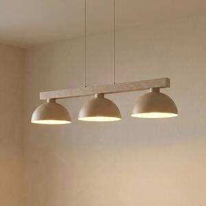TK Lighting Висяща лампа „Осло“, пясъчен цвят, с 3 лампи, дължина 118 см, E27, Затъмняване, Бежов, Дневна/трапезария, Метал, Модерен
