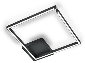 Knapstein LED осветление за таван Yoko-Q500, черно, 50x50 cm, алуминий, Затъмняване, Черен, Дневна/трапезария, Алуминий, Модерен