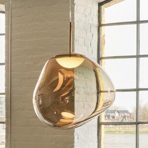 Tom Dixon LED висяща лампа Melt, Ø 50 cm, бронзов цвят, Затъмняване, Бронзов / античен месинг, Дневна/трапезария, Пластмаса, Дизайн
