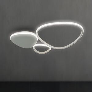 Viokef LED таванска лампа Helix, сребриста, дължина 62 cm, метал, Металик, Дневна/трапезария, Алуминий, Модерен