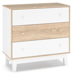 Шкаф с чекмеджета Awell бял 90x44x88.5 см