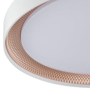 Brilliant LED таванна лампа „Waldo“, бяла/розово-златна, Ø 48,5 см, CCT, с регулиране на, Затъмняване, Бял, Дневна/трапезария, Метал, Модерен